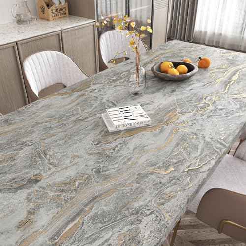 Wallercity Gold/Grey Marble Contact Paper Matte Peel and Stick Countertops Wallpaper Waterproof Self Adhesive Marble Wallpapers for Cabinets and Drawers Kitchen Bathroom Vinyl Film 15.8x78.7 Inch