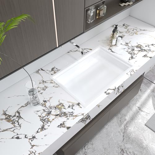 White Gold Marble self adhesive Contact Paper kitchen Granite Countertops peel and stick Wallpaper 118x16inch Removable sticky laminate Wall paper Vinyl Wrap Counter top cabinet decor table desk paper