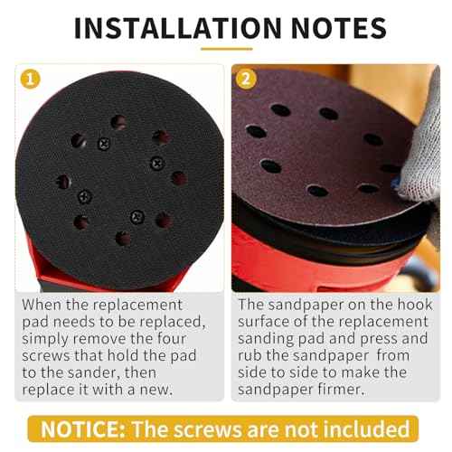 2 Pack 5 in 8 Hole Hook & Loop Orbital Sander Metal Pad Compatible with SKIL SR211601 SR6604B-10 SR660302 SR660302 Random Orbital Sander Replacement Part