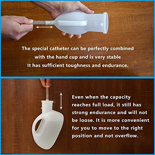Men's Urinal with Hand-held Portable Urine Cup 2000 ml Large Capacity Male urinals for Elderly Hospital beds Wheelchair (White)