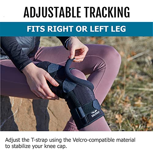 BioSkin Wraparound Patella Stabilizer Knee Brace for Patellofemoral Pain, Patella Tracking Disorders, Dislocation, and Subluxation, Left or Right Kneecap Tracking (L)