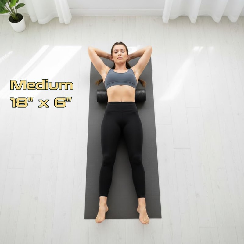 18 × 6 in Foam Roller for Back & Legs – Fitizen Medium Deep Tissue Muscle Recovery Roller – for The Active Citizen, Firm EVA Foam for Physical Therapy, Yoga & Pilates by FitNation
