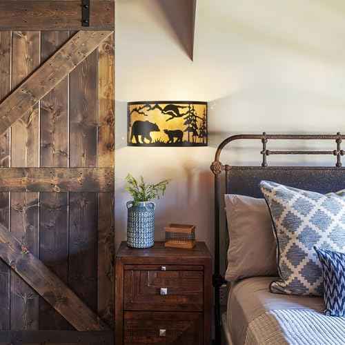 Farmhouse Bear Wall Sconces, E12 Base Rustic Industrial Wall Lights for Bedroom, Living Room, Hallway, Stairway, and Porch Lighting