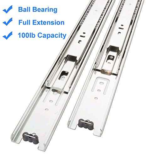10 Pairs of 22 Inch Hardware Full Extension Side Mount Ball Bearing Sliding Drawer Slides