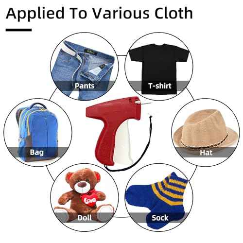 1606pcs Tagging Gun Kit, Tagging Gun for Clothing, Standard Retail Price Tag Attacher Gun Kit for Clothes Labeler with 6 Steel Needles and 1600 1-in Barbs Fasteners (Not Stitch Gun)