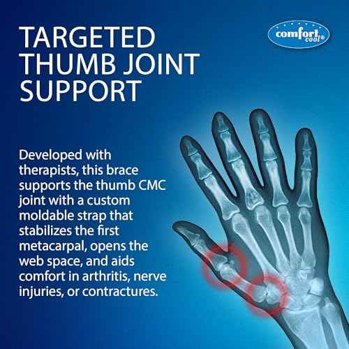 Comfort Cool Thumb CMC Abduction Splint, Large Plus, Left Hand, Thumb Brace for CMC Joint Support, Moldable Thumb Wrap, Supports Without Limiting Finger Movement, Lightweight & Washable