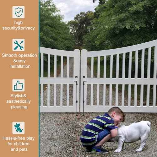 36 Inch Heavy Duty Gate Drop Rod for Gates,Gate Cane Bolt Drop Rod Hardware Ground Latch for Wooden Fences, 36 Cane Bolt Gate Drop Rod,Black Solid Steel(2 Pack for Gate Drop Rod)