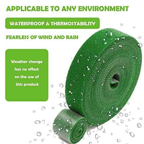 Green Garden Ties|Plant Ties for Climbing Plants 100 feet x1/2¡®¡¯in 3 Rolls|Plant Supports for Effective Growing Strong |Green-Recycled Plastic Garden Twine & Twist Ties for Tomato Stakes