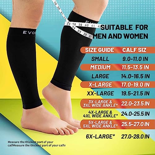 15-20mmHg 1 Pair Men and Women Wide Calf Sleeve Brace Compression Socks for Leg Support, Pain Relief