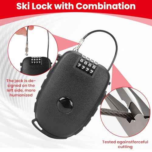 2 Pack 4-Digit Combination Lock with 27.5 Inch Quickly Retractable Steel Cables - Keyless Security for Bike, Helmet, Ski, Snowboard, Stroller, Luggage, Door, Gate, Fences, Backpack & More