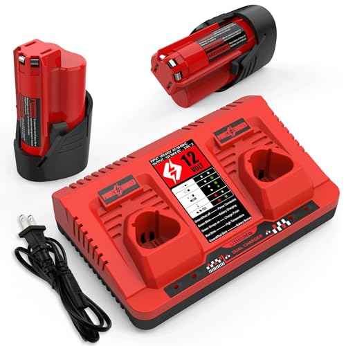energup 2Pack 12V 3.5Ah Replacement for Milwaukee M 12 Battery and Charger Kit for 48-11-2420 48-11-2401 M 12 12Volt Battery + 2Port Dual Compatible with Milwaukee 12V Charger