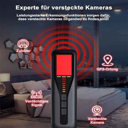 Hidden Camera Detector for Travel 2025 Upgraded Spy Camera Finder, Wireless Signal Scanner for Office/ Car/ Bathroom/ Hotel. Features 5 Sensitivity Levels, 4 Detection Modes and 25 Hour Battery Life