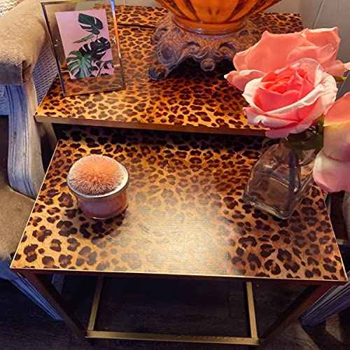 Peel and Stick Leopard Wallpaper,Removable Leopard Contact Paper for Cabinet Dresser Shelf Liner, Wall Decor (17.72in x 118in, Leopard Pattern)