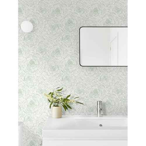 Modern Peel and Stick Wallpaper Green Contact Paper Sage Green Self-Adhesive Wall Paper Removable Decorative Wallpapers for Bedroom Bathroom Cabinets Decor Vinyl 17.3''¡¿78.7''