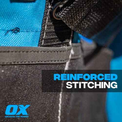 OX TOOLS Pro 15-Inch Wide Mouth Nylon Tool Storage Bag | PVC Nylon & Reinforced Stiching