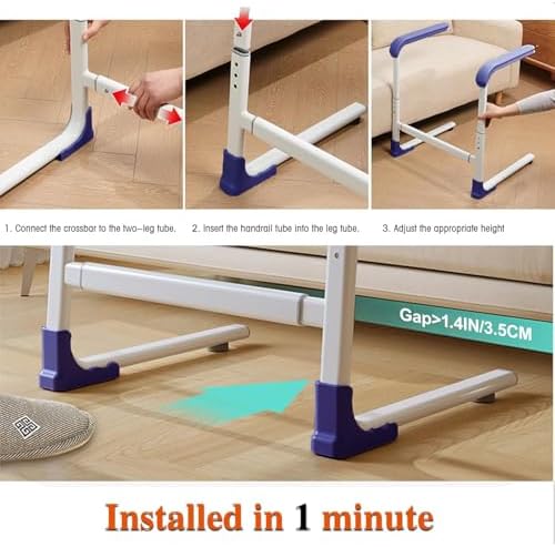 Glnnk Couch Stand Assist Aid for Elderly: Chair Lift Standing Assis Devices for Seniors Sit to Stand - Height & Width Adjustable Mobility Daily Living Aid Couch Cane Stand Up Assist (Blue)