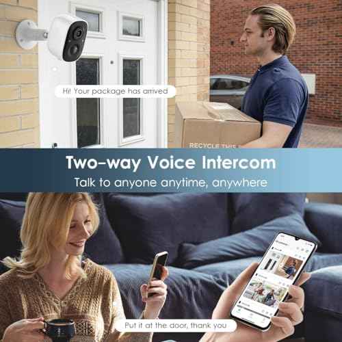 Security Camera Wireless Outdoor, Outdoor Camera Wireless 2-Way Talk Battery Powered Wi-Fi Cameras for Outside and Indoor 2K Night Vision AI Motion Detection Spotlight Siren Alarm IP65 Weatherproof