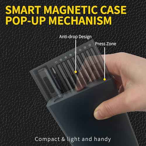 Mini Electric Screwdriver Set,3.7V Power Screwdriver Cordless Rechargeable,4 LED Lights,64 S2 Magnetic Bits,Magnetic Storage,Portable Repair Tool Kit for Electronics Watch Camera Phone Laptop (Grey)