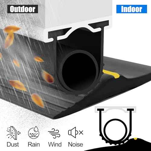 ToLanbbt Garage Door Bottom Rubber Seals, 16.4 FT Pre-drilled Aluminum Track Retainer Kit, Garage Door Weather Stripping Kit Universal U+O Ring Weatherproof Rubber Bottom Strip (1.57" Width, Black)
