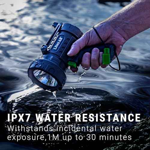 LitezAll ULTAC3 Rechargeable Spotlight ? 1000 Lumen Hand Held Spot Light with Adjustable Stand, USB-C Charging, IPX7 Weather Resistant, 3 Modes ? Spot Light Handheld