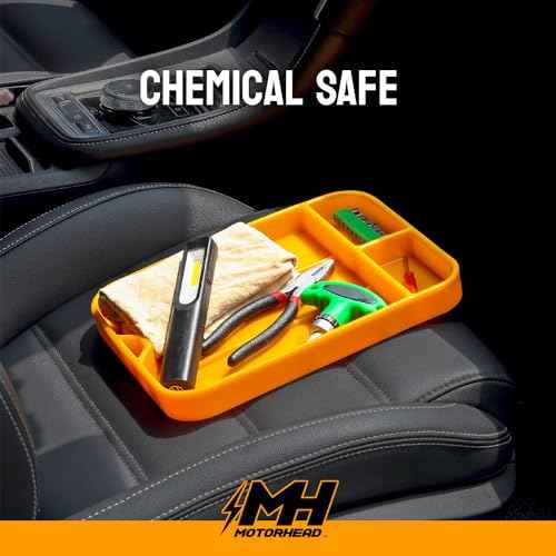 MOTORHEAD Super Grip Silicone Tool Tray Set (4-Piece: 23¡±, 16¡±, 12¡± & 4¡±) Magnetic, Non-Slip, Anti-Scratch,Withstands Temperatures Up to 248¡ÆF/120¡ÆC, Non-Conductive & Anti-Static, Orange (AT06006G)