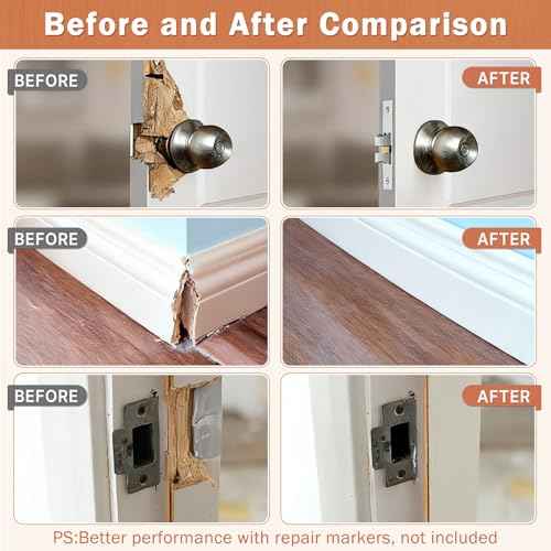 SEISSO Wood Filler, A/B Epoxy Wood Putty for Door Frame Repair, Quickly Repair for any Defective Wooden Furniture - Wodd Cracks, Holes, Gouges, Paintable & Stainable (200g/7.05 Oz)