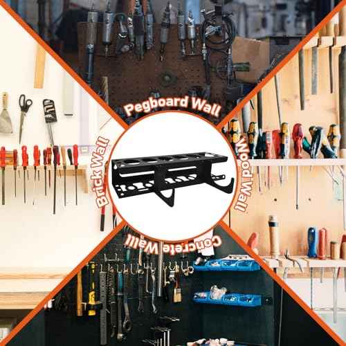 Siligun Caulking Gun Rack, Grease Gun Holder, Wall Mount Silicone Caulking Tools, Work Van Organizers And Storage Tube For Workshop Holds 6 Caulking Tubes And Caulking Nozzle (Black)