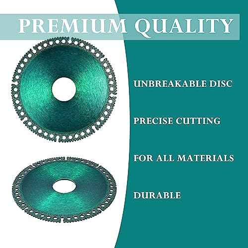 Mornajina ?5 Packs 5 Inch Indestructible disc for Grinder, Indestructible Disc 2.2 for Angle Grinder 7/8" (Model 125), Cutting Discs for Smooth Cutting, Chamfering, Grinding of All Materials (Green)