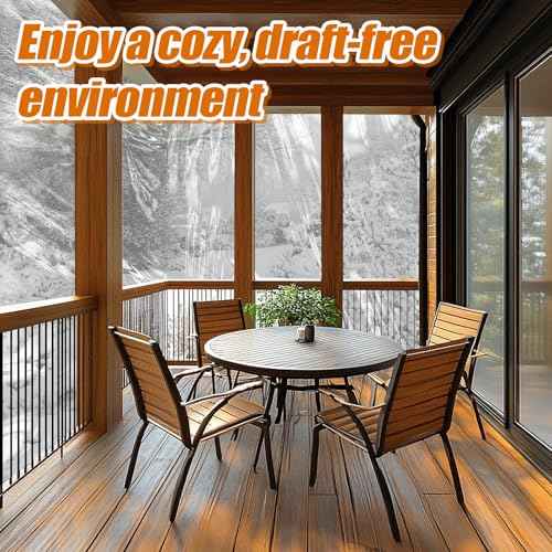 10x13ft Anti-Tear Clear Tarp Waterproof for Patio Winterizing - 2pcs Windproof Poly Tarpaulin, Heavy Duty Transparent Enclosure with Grommets for Covering Chicken Coops Greenhouse Garden Plants