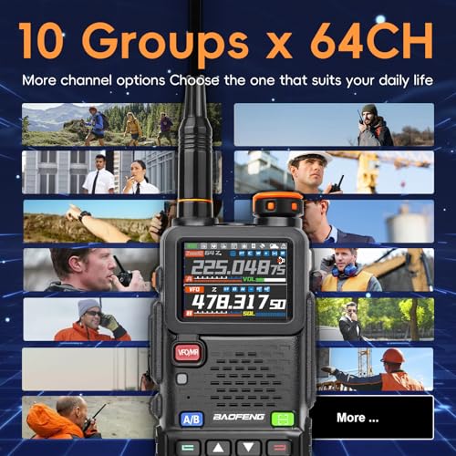 Ham Radio BAOFENG Radio 5RH PRO GPS 10W High Power(4PCS Batteries, 8 Antennas) Walkie Talkies Long Range, APRS, Air Band, NOAA Emergency Weather Alarm for Survival Gear Hunting Camping 2 Pack Full Kit