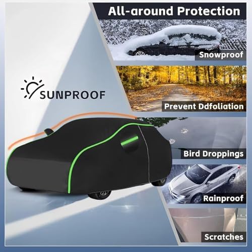 Car Cover Waterproof for Mercedes-Benz CLA180/CLA200/CLA220/CLA250, Outdoor Full Car Covers with Door Zipper, Large Auto Cover Sun Snow Rain UV Heat Dust Resistant