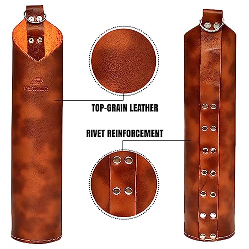 AP-LEATHER PRO-14 Top Grain Leather Welding Rod Bag, Welding Rod Holder/Electrode, Welding Rod Storage Container, 3 Inches Diameter, 14 Inches length (Lamination Leather)