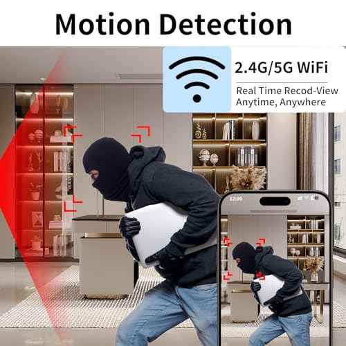 2.4G/5G WiFi Security Camera, 4K Body Camera Charger, Nanny Cam with 160¡Æ Wide Angle, Night Version, Motion Detection, Mini Cameras for Home Security