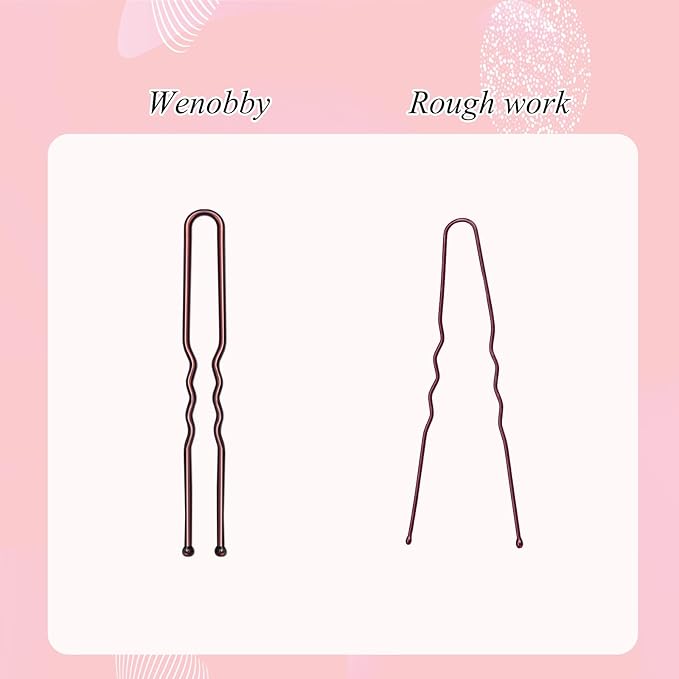 U Shaped Heavy Duty Hair Pins for Buns, 100 PCS 2.8" Brown Hair Pins for Women Hair Styling with Thick Hair