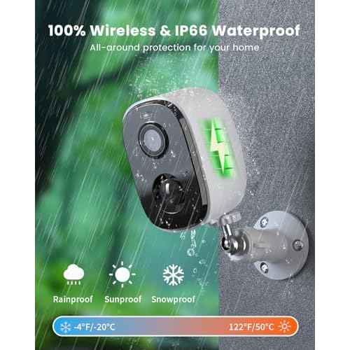 Security Cameras Wireless Outdoor, Battery Powered WiFi Cameras for Home Security, 2K Color Night Vision, AI Motion Detection, IP66 Waterproof,2-Way Talk,SD/Cloud Storage (1 Pack)