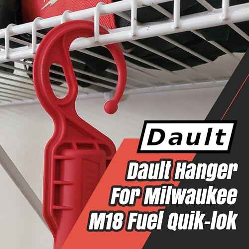 DAULT American-Made Heavy Duty Garage Storage Hooks for Milwaukee M18 Fuel Quik-lok | Updated Version for Dust Protection, Hangers | Utility Hooks | Set of 3 | Made in U.S.A. (Patented)