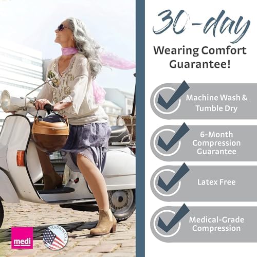 mediven Plus for Men & Women, 20-30 mmHg – Open Toe, Knee High Compression Socks with Silicone Top Band, Leg Circulation, Opaque Leg Support Compression Coverage, Extra Wide