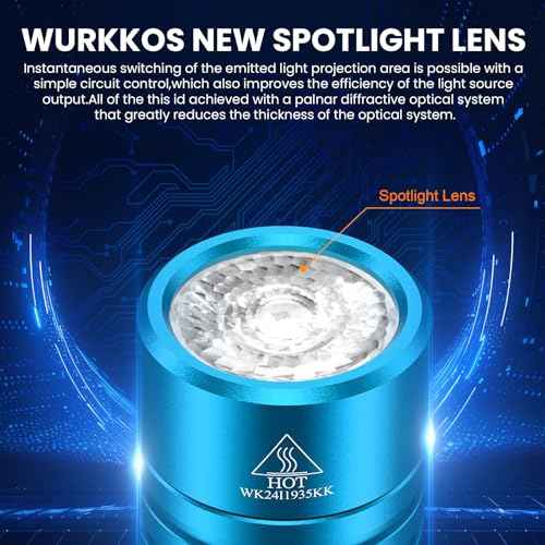 Wurkkos Mini- EDC Flashlight 1650 Lumens TS10SG RGB Sources Anduril 2.0 UI Compact Pocket Clip Light, Tiny LED Keyring Lights, Portable Clip for Night Working Signaling Tool.