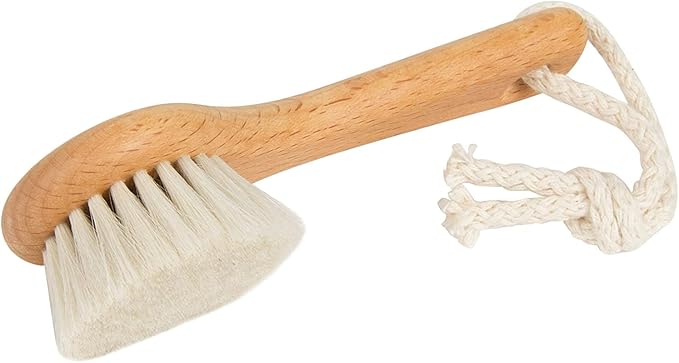 SHASH Since 1869 Hand Made in Germany - Sustainable Exfoliating Face Brush, Scrub Cleansing Brush, Exfoliates Skin to Help Reduce Flaking, Supports Glowing Complexion (Medium Horse Hair Bristle)
