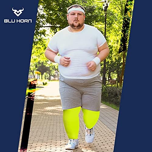 Knee High Compression Socks 15-20 mmHg - Everyday Use Improves Blood Circulation, Relieves Pain & Swelling (3X-Large, Neon Green (1-Pair))