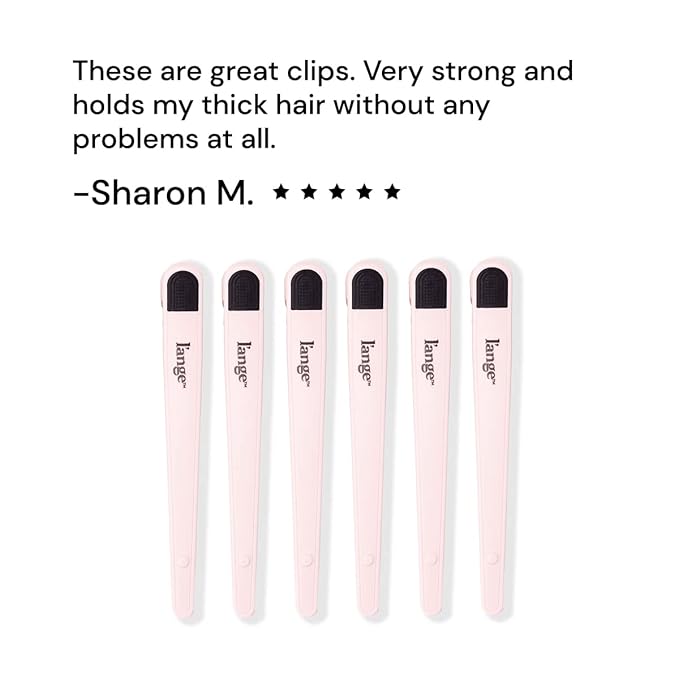 L'ANGE HAIR Rubber Sectioning Hair Clips | Narrow-Tipped Design | For Parting & Sectioning Hair | Easy Grip Handles | Professional Styling Results | 6-Pack (Blush)
