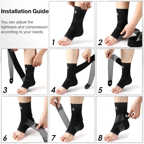 NEENCA Ankle Brace for Women & Men, Ankle Support with Compression Wrap, Compression Sleeve for Sprained Ankle, Swelling & Heel Spur Pain, Plantar Fasciitis Sports, Achilles Tendonitis Pain Relief