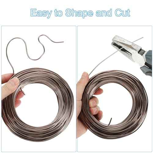 PATIKIL 6mm x 10.5ft Bonsai Training Wire, Aluminum Floral Wire Stems for Gardening, Brown