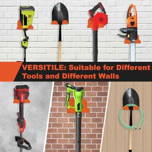 ¡¼2025 Upgraded¡½Heavy Duty Weed Eater Hanger 2 Pack - Wall Mounted Garage Organizer, Power Tool Trimmer Rack for Weed Eater, Grass Trimmer, Hedge Trimmer, Leaf Blower, Chainsaw & Garden Tools Storage