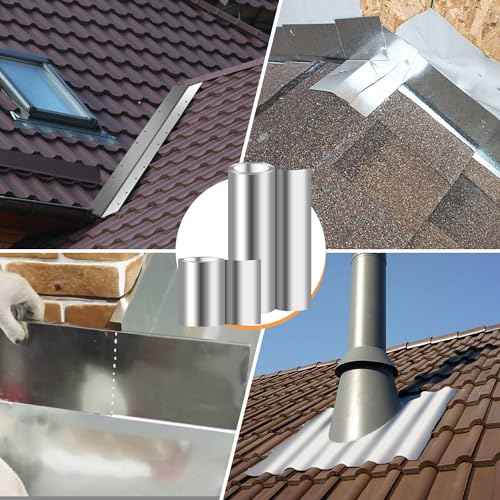 Aluminum Roll Flashing, 12'' x 50' Metal Roofing Roll for Roof and Garden, Prevents Roofing Stains, 0.019-inch/0.3 mm Thickness (26GA) Roof Strip for Moss and Mildew Prevention