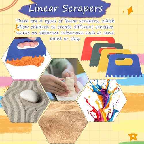 8 Pack Texture Tools for Plaster Plastic Paint Scraper Tool Art Paint Scrapers Kit Textured Art Putty Scraper DIY Graffiti Oil Painting and Drawing Plaster Texture Tools for Texture Art on Canvas