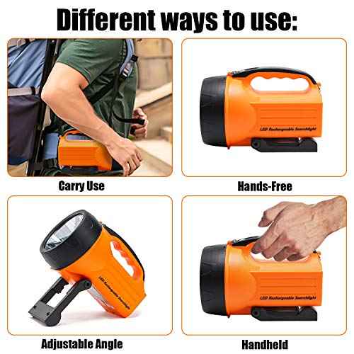 10 Watt 1000 Lumens LED Rechargeable Spotlight Flashlight