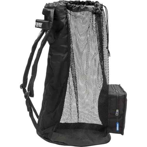 Cressi Heavy Duty Mesh Backpack 85 liters Capacity for Snorkeling, Water Sport Gear | Utila: designed in Italy, Black, One Size (UB937000)