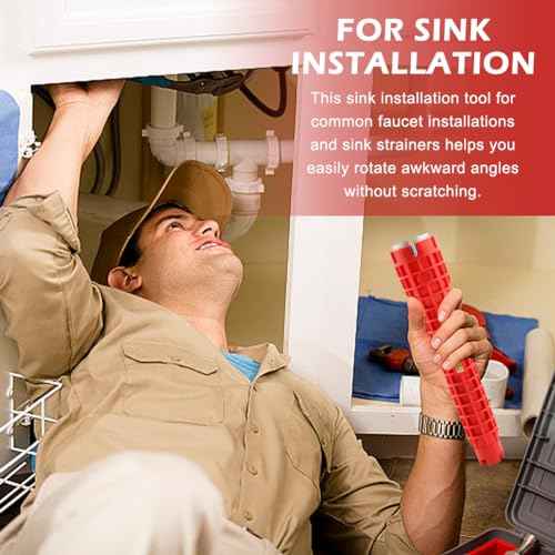 14-in-1 Multi-functional Wrench Faucet & Sink Installer Plumbing Wrench (Red)