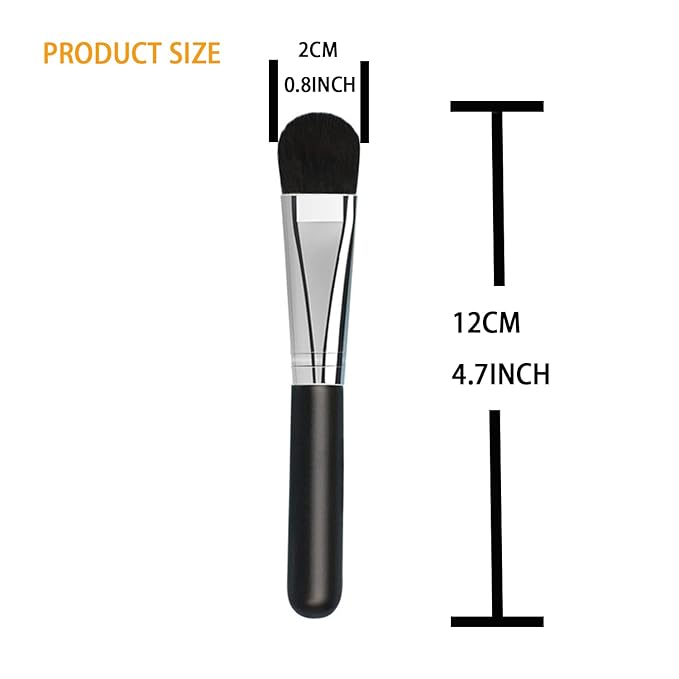 Facial Mask Application Brush, Black+Silver Soft Man-made Fiber Brush Head Cosmetic Tool for Body Lotion, Mud, Clay, Charcoal Mixed Mask